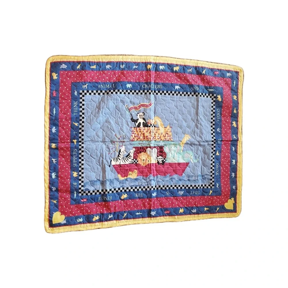 Animal Crackers Daisy Kingdom Noah Ark Quilted Fabric Panel 43½